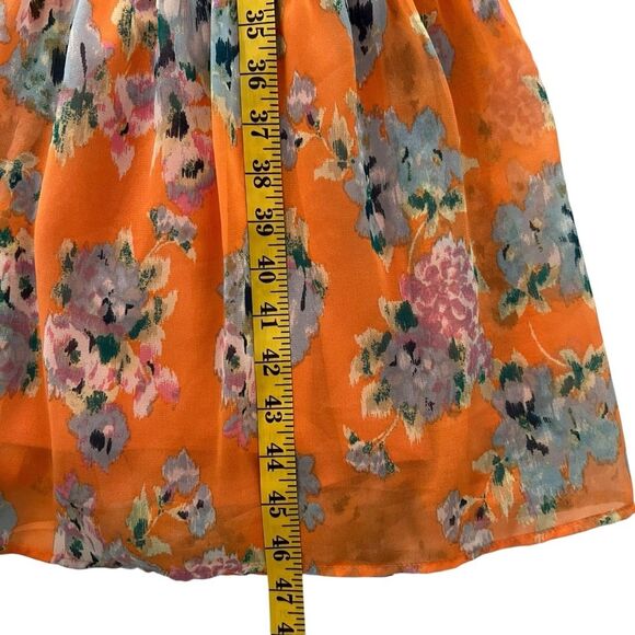 Lauren Conrad Womens Floral Boho Midi Dress Size S Ruffle Tiered Fairy Bloomcore - Picture 9 of 11